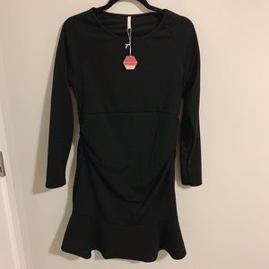 Black Flared Maternity Dress